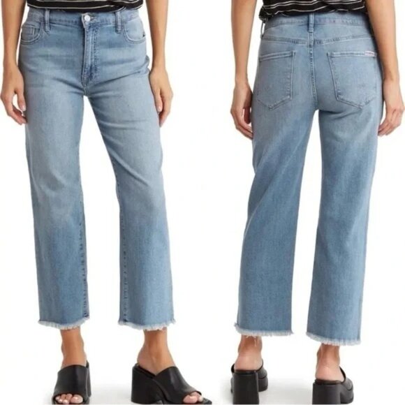 Hudson NOA AIM Women’s High Rise‎ Straight Crop Raw Hem Jeans Sz 31 - Picture 1 of 10